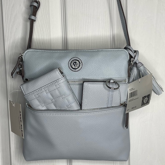 Anne Klein Handbags - Beautiful bluish silver brand new with tags Anne Klein Crossbody purse